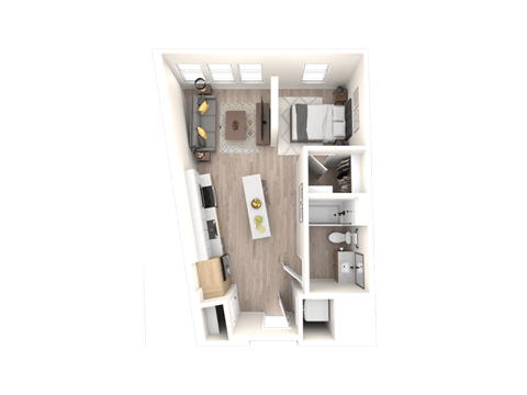 3D Floor Plan Image of 0B Option 2